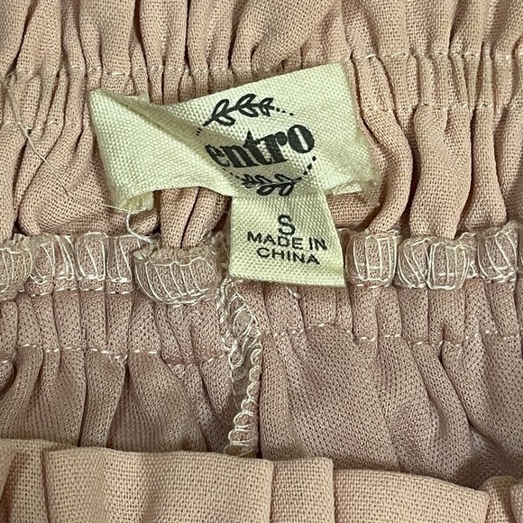 Entro Blush Pink Bow Midi Dress Shoulder Ties Fairy Princess Party - Picture 8 of 9